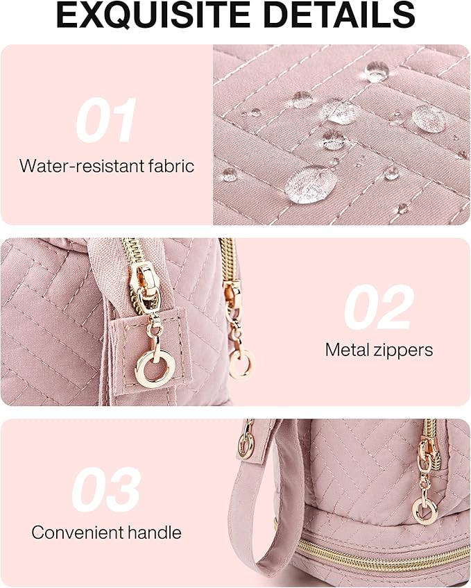 BAGSMART Travel Makeup Bag, Cosmetic Bag Make Up Organizer Case,Large Wide-open Pouch for Women Purse for Toiletries Accessories Brushes