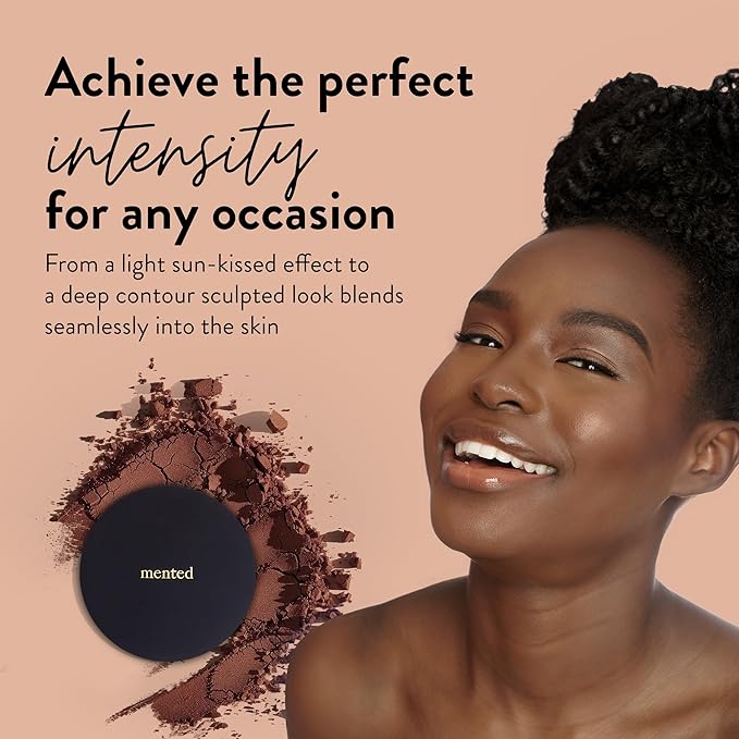 Mented Cosmetics Made in Italy, Cruelty Free Makeup, Vegan, Paraben Free, Shimmer Bronzer, Highlighter Bronzing Powder Palette for Face with Vitamin E + A, 0.35oz/10g, Out of the Office