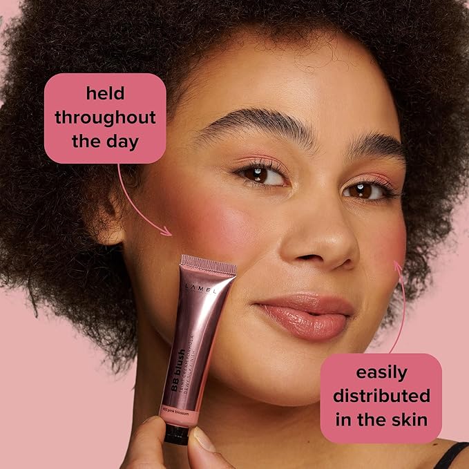 BB Blush for Cheeks Makeup - Lightweight and Long Lasting Liquid Blush - Blendable Cream Formula for Cheeks, Natural Finish Cream Contour - 402 (Pink Blossom) - 10ml/0,33fl.oz