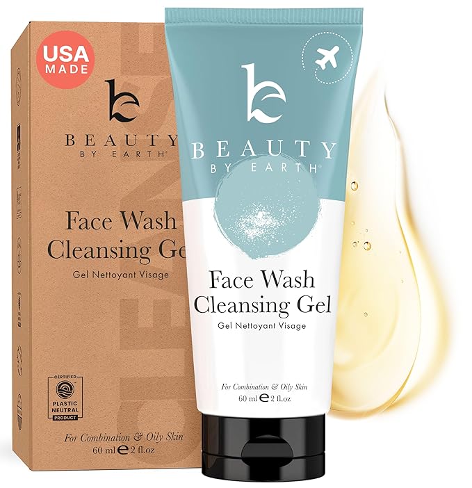 Beauty by Earth Clean Face Wash - USA Made with Organic & Natural Ingredients, Non-Toxic Facial Cleanser