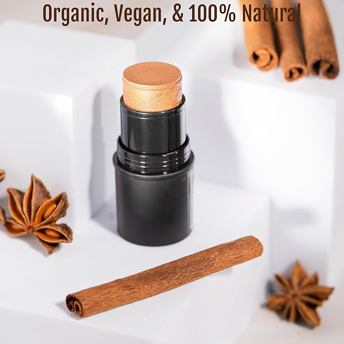 Organic Tint Tube, 100% Natural Vegan Gluten-Free Cream Bronzer Multi-Stick, Made in USA, Brandy