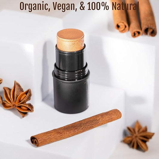 Organic Tint Tube, 100% Natural Vegan Gluten-Free Cream Bronzer Multi-Stick, Made in USA, Brandy