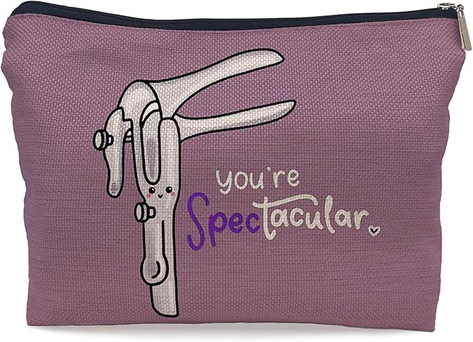 Ayxvt OBGYN Cosmetic Makeup Bag - Medical Office Decor, Midwife Gifts, Gifts Ideas for Doctors (Purple)