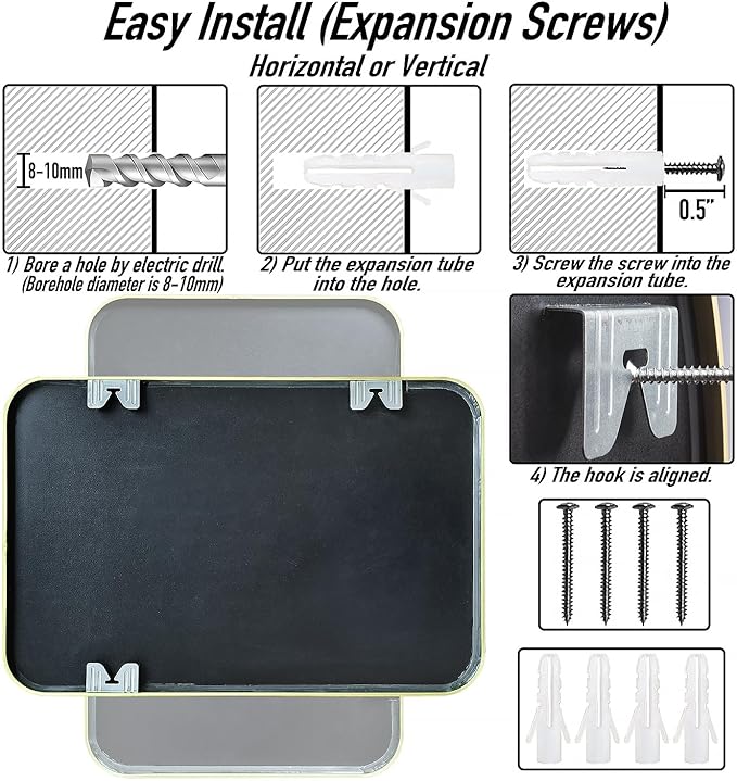 20x30 Rectangle Mirror Full Length Wall Mounted Hanging or Against Wall Metal Frame Dressing Make-up Mirrors for Entryway Bedroom Bathroom Living Room 20 30 inch Black