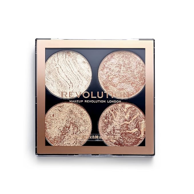 Makeup Revolution Cheek Kit, Bronzer & Highlighter Powder, Compact Palette, Sunkissed Glow, Vegan & Cruelty-Free, Don't Hold Back, 0.32 Oz