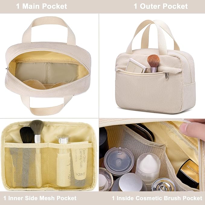 Makeup Bag for Women Cosmetic Bag Large Make Up Organizer Travel Toiletry Bags Waterproof Zipper Tote Pouch Purse for Girls