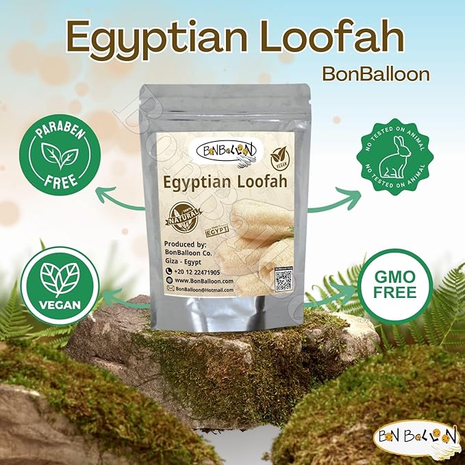 1 Pcs Egyptian Loofah Luffa Loffa Lofa Loofa Scrubber Natural SPA Beauty Bath Body Luxurious Premium for Skin Exfoliating (21.5" / 54 cm)