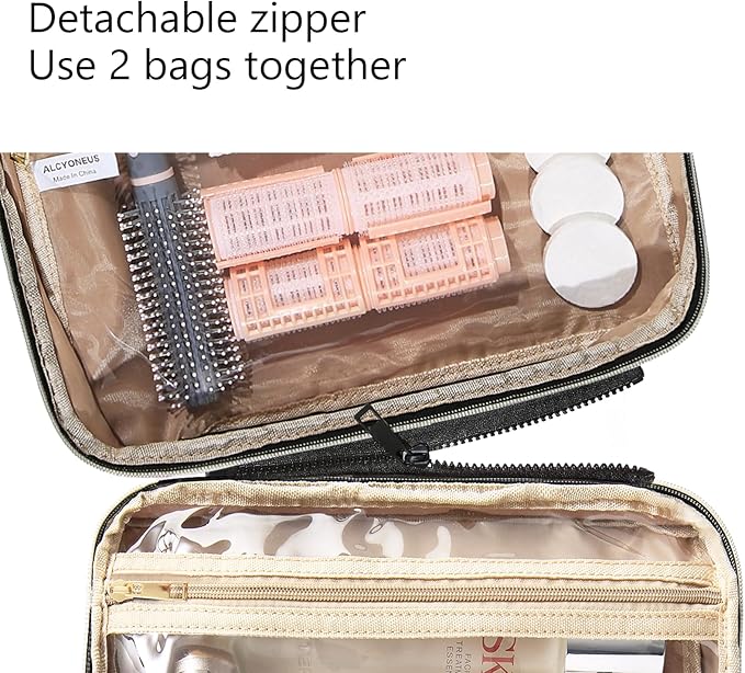 2 Psc Bag Of Free Disassembly Combination Large Travel Toiletry Bag With Makeup Bag,Dry & Wet Separation,Travel Organizer with Hanging Hook For Full-Sized Containers,Shampoo,Accessories,Toiletries