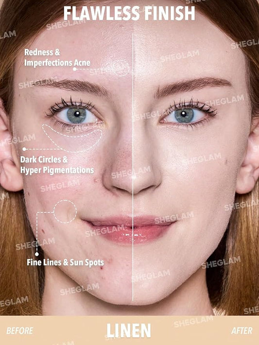 SHEGLAM Skin Magnet High Coverage Foundation Stick Longwear Medium Face Makeup for All Skin Types-Linen