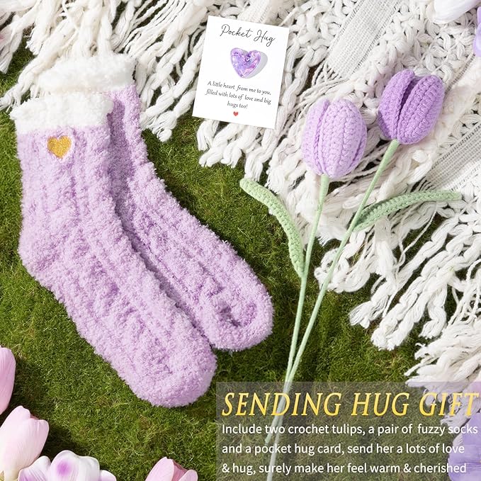 Birthday Gifts for Women Self Care Set Get Well Soon Gift Baskets, Relaxing Lavender Spa Gift Basket Care Package for Women, Unique Christmas Mom Gifts for Her Girlfriend Sister Friend Wife Grandma