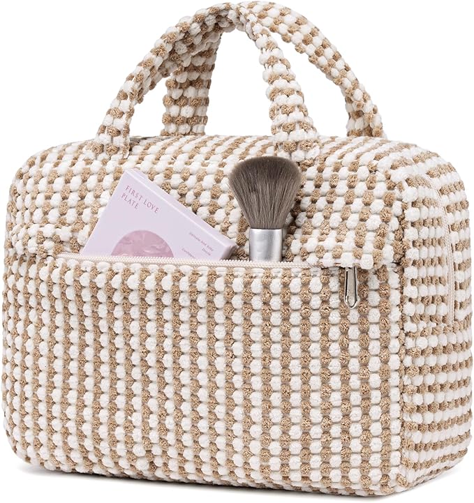 Makeup Bag for Women Cosmetic Bag Large Make Up Organizer Travel Toiletry Bags Waterproof Zipper Tote Pouch Purse for Girls