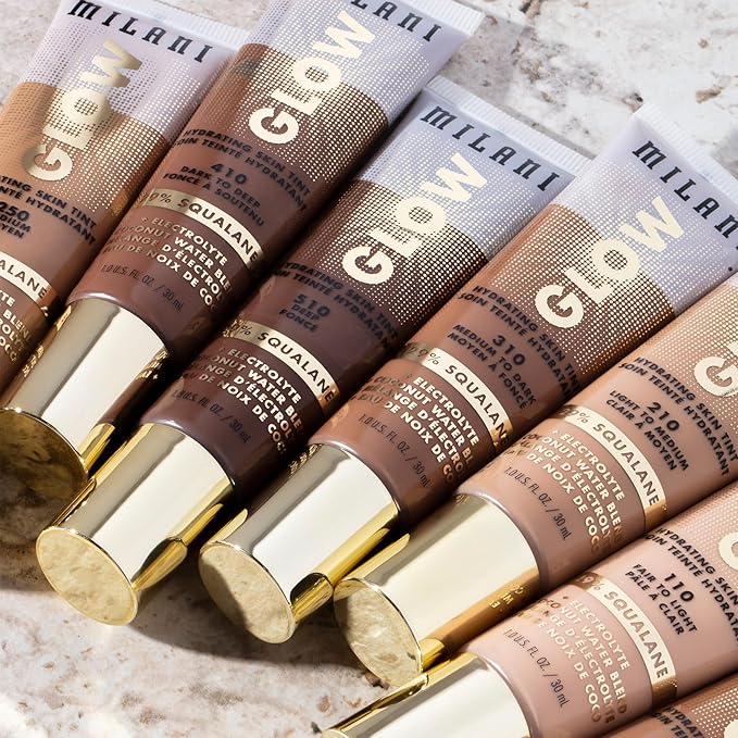 Milani Glow Hydrating Skin Tint - Medium to Dark, Dewy Finish, Light Coverage, Cruelty Free