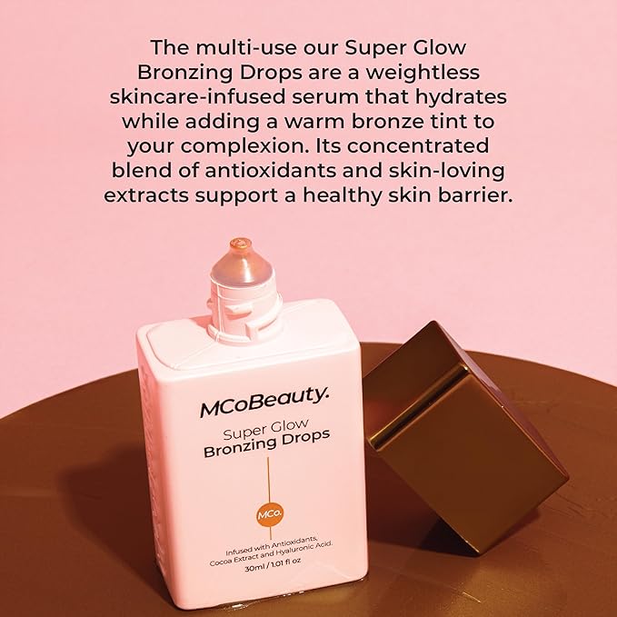 MCoBeauty Super Glow Bronzing Drops and Souffle Dream Mositurizing Cream, Hydrated Glowing Skin, Vegan, Cruelty Free (Pack of 2)