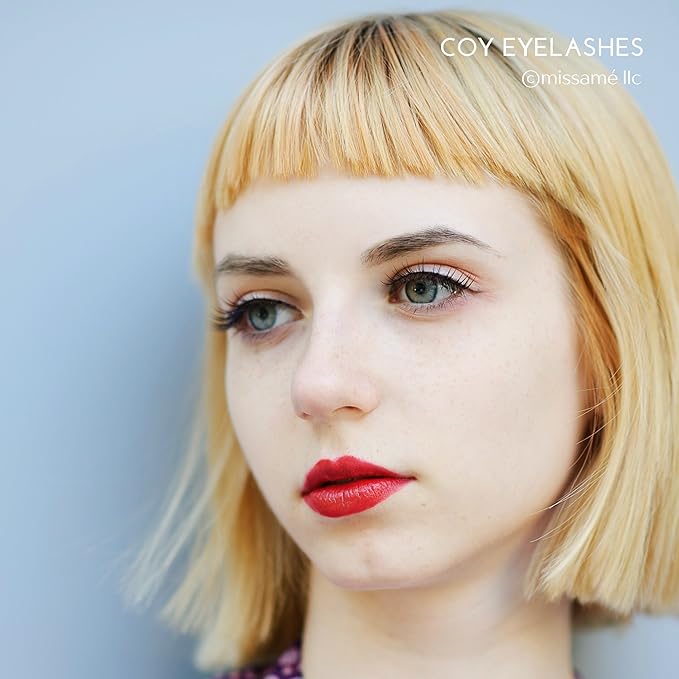 Missamé COY Deluxe Professional False Eyelashes Set Handmade with Premium Synthetic Fibers, Black, 1 Pair