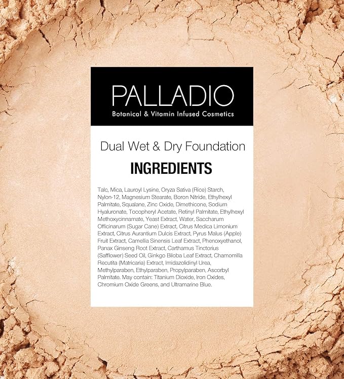 Palladio Dual Wet and Dry Foundation with sponge and Mirror, Squalane Infused, Apply Wet for Maximum Coverage or Dry for Light Finishing and Touchup, Minimize Fine Lines, All day Wear, Neroli Bronze