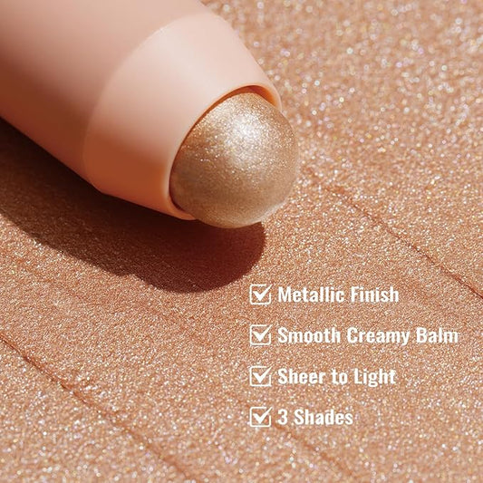 Oulac Face Highlighter Stick, Multi-use Cream Highlighter Makeup Stick, Face Highlighters & Luminizers, No Caking or Dragging, Metallic Finish, Vegan & Cruelty-Free, H2 Butter