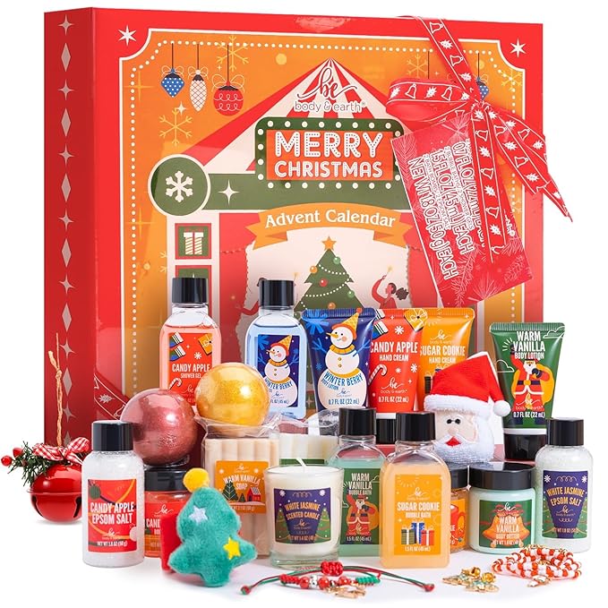 2024 Advent Calendar, New Year Gifts for Women with Hand Cream, Bubble Bath, Body Butter, Necklace, Bracelet, Brooch, Beauty Skincare Bath and Body Gift Set, 24 Days of Holiday Gift
