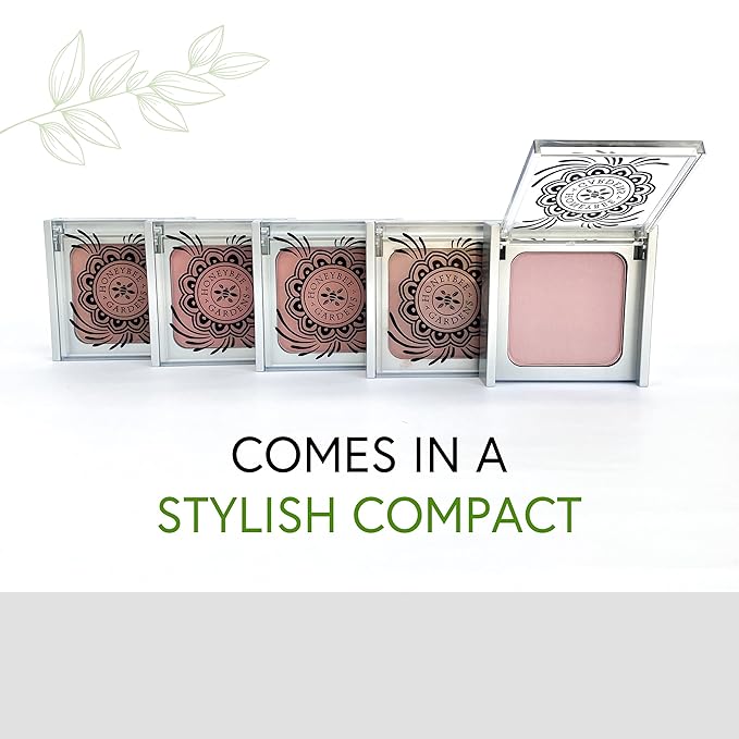 Honeybee Gardens Complexion Perfecting Blush in Tea Rose, Medium Spiced Peach, Vegan & Gluten-Free, 8.5g