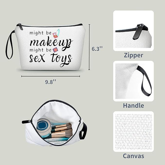 Funny Gifts for Women, Makeup Bag for Purse, Couple's Travel Cosmetic Bag, Womens Gifts for Christmas