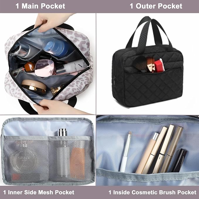 Makeup Bag for Women Cosmetic Bag Large Make Up Organizer Travel Toiletry Bags Waterproof Zipper Tote Pouch Purse for Girls