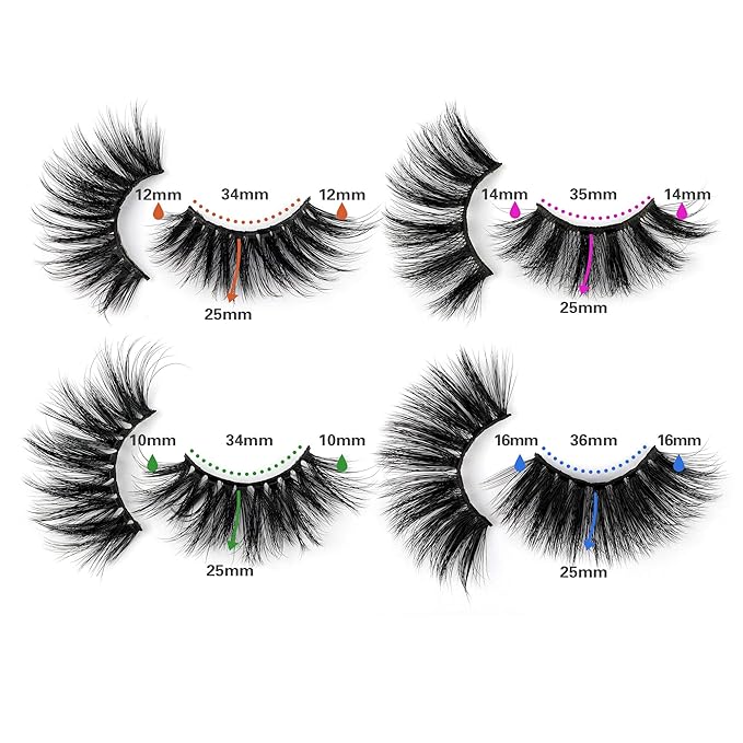 Lanflower 25MM Lashes Dramatic Volumn Eyelashes Wholesale Bulk 20 Pairs 4 Styles