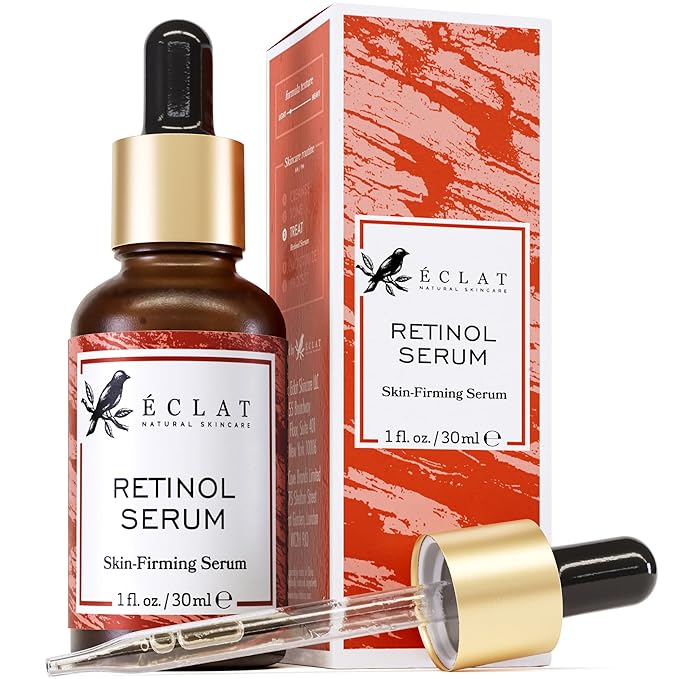 Eclat Skincare Renewing Retinol Serum for Face - Anti Aging Serum with Hyaluronic Acid & Aloe Vera – Hydrates and Improves Fine Lines, Wrinkles, & Dark Spots - Stocking Stuffers for Women 1 Fl Oz