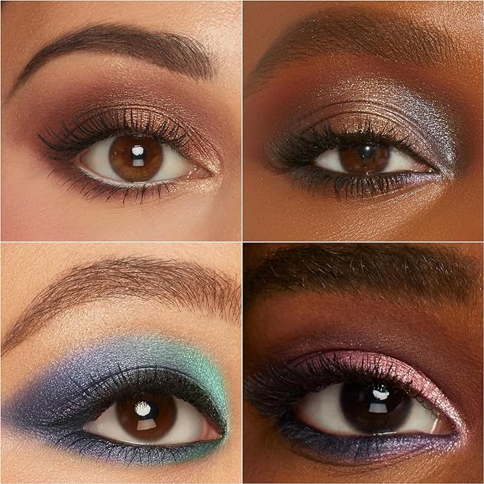 18 Color Funfair Eyeshadow Palette, Carnival Party Eyeshadows, Gold Slivery Black White Yellow Orange Brown Bronzer Red Blue Purple Green Eye Shadow Palettes, Glitter Matte Shimmer