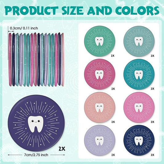 Geetery 18 Pcs Dentist Graduation Gifts Tooth Compact Mirrors Dental Hygienist Assistant Gift Graduation Accessories for Dental Students Woman Office Staffs Assistants