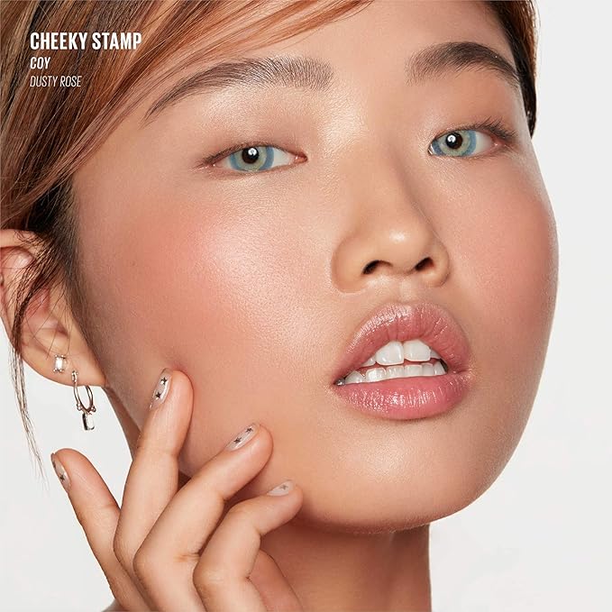 KAJA Blusher - Cheeky Stamp 01 Coy | Kbeauty, Cute Makeup, Buildable & Blendable Shade with Heart-shaped Applicator, Sunkissed Finish, Travel size, Hygienic, Portable, Korean Makeup, 0.17 Oz