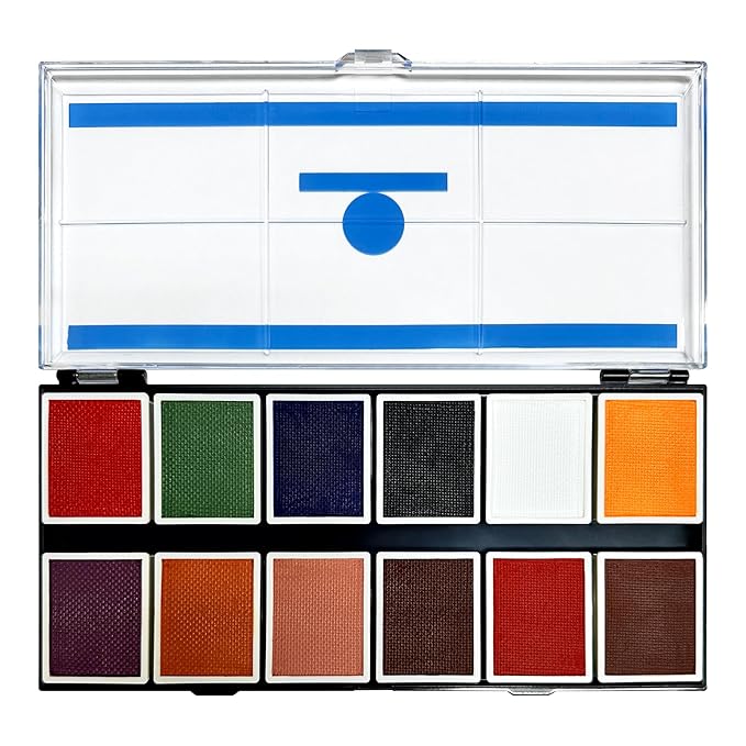 FX 12-Color Palette - Water-Activated Face & Body Paint for SFX, Theater, Cosplay - High-Pigment, Blendable SFX Makeup, Easy-to-Use for Film & TV