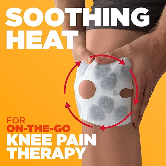 ThermaCare Knee HeatWraps - Targeted Knee Pain Relief with 8-Hour Therapeutic Heat - Flexible, Discreet, Drug-Free Portable Heat Therapy - 4-Count