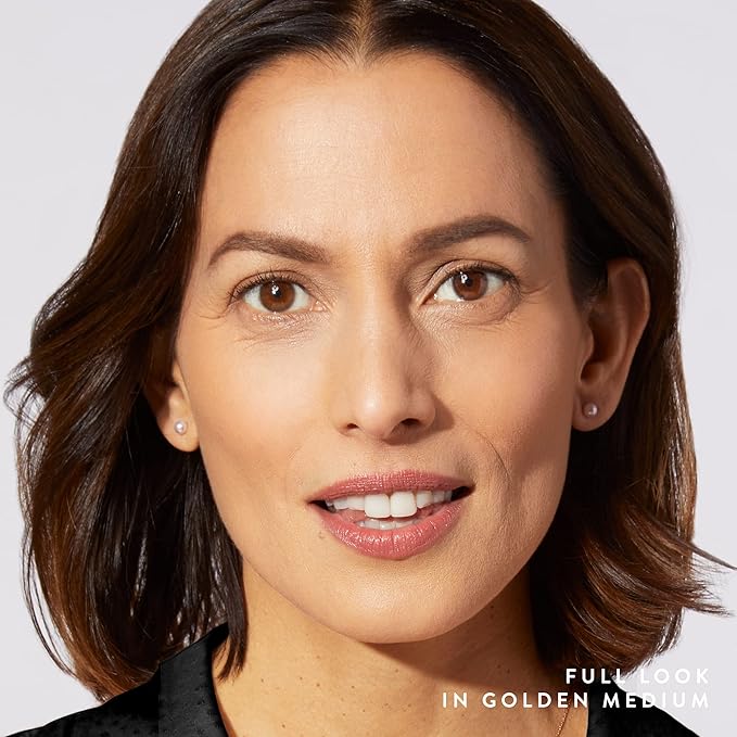 LAURA GELLER NEW YORK Get Glowing Kit (2pc): Baked Balance-n-Glow Illuminating Powder Foundation, Golden Medium + Airbrush Kabuki Makeup Brush