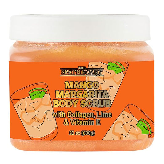 Mango Margarita Body Scrub with Collagen Lime & Vitamin E made to Exfoliate and Smooth the Skin for a Softer and Rejuvinated feel, 21 oz.