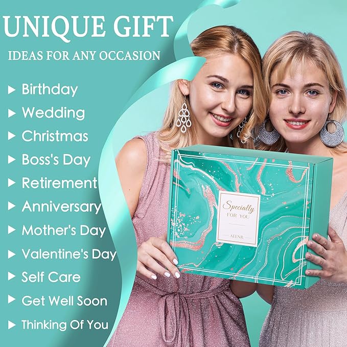 Christmas Birthday Gifts for Women, Self Care Get Well Soon Gift Baskets for Mom Her Sister Wife Girlfriend, Ocean Relaxing Spa Care Package w/Blanket 40 OZ Tumbler - Valentines Mothers Day