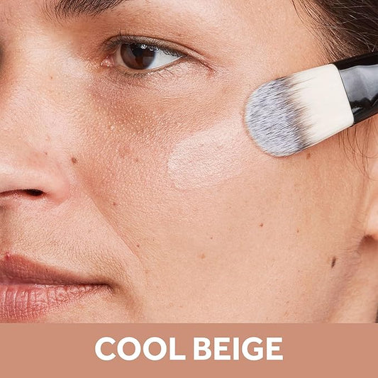 No7 Restore & Renew Multi Action Serum Foundation - Cool Beige - Liquid Foundation Makeup with Vitamin C, Vitamin E & Collagen for Face - Beauty Skin Serum Formula with Medium Coverage (30ml)