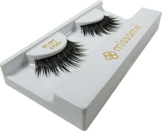Missamé FLIRT Deluxe Party False Eyelashes Set Handmade with Premium Synthetic Fibers, Black, 3 Pairs