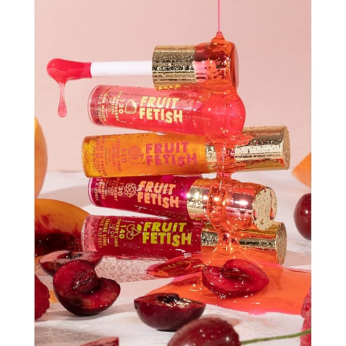 Milani Fruit Fetish Lip Oil with Vitamin E for Instant Hydration, Fruit Extract Infused Lip Treatment and Moisturizing Lip Gloss - Strawberry Melon