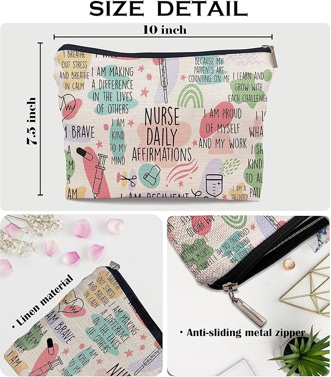 Ayxvt Nurse Bag,Nursing Bags for Nurses, Nurse Cosmetic Bag,Nurse Gifts, Nurse Makeup Bags,Nurse Gifts for Women, Nurse Zipper Pouch