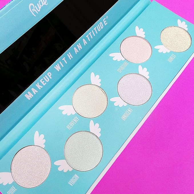 Angelic Glow Highlighter and Eyeshadow Palette by Rude Cosmetics for Women - 0.32 oz Makeup