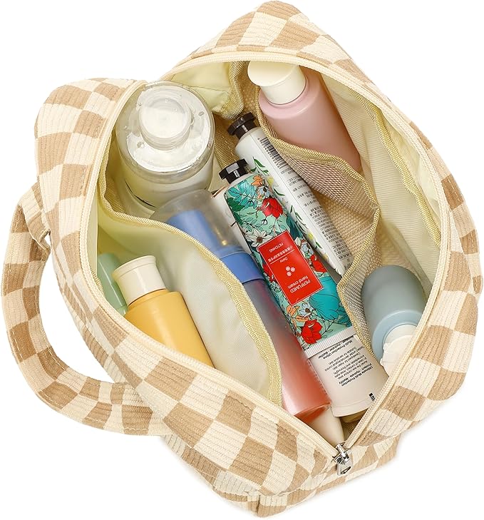 Makeup Bag for Women Cosmetic Bag Large Make Up Organizer Travel Toiletry Bags Waterproof Zipper Tote Pouch Purse for Girls