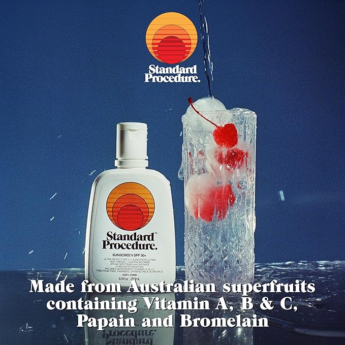 Standard Procedure. SPF 50+ Sunscreen, Broad Spectrum Face & Body Sunblock for Sun-Sensitive Skin, 4HR Water Resistant, Organic Formula, 8.5 oz