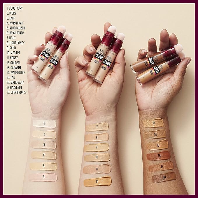 Maybelline Instant Age Rewind Eraser Dark Circles Treatment Multi-Use Concealer, 146.5, 1 Count (Packaging May Vary) (Pack of 4)