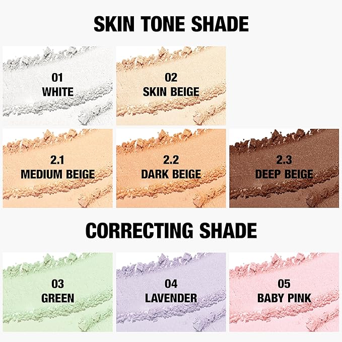 Translucent Set Finishing Powder - Sebum Control Face Loose Powder, Matte & Silky Finish, Lightweight, Long-lasting, Korean Makeup, 0.24 Oz. (03 Green, 0.24 Oz.)