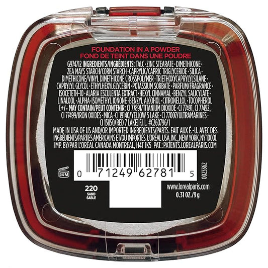 L'Oreal Paris Makeup Infallible Fresh Wear Foundation in a Powder, Up to 24H Wear, Waterproof, Sand, 0.31 oz.
