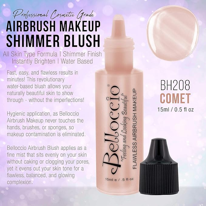 Belloccio's Professional Flawless Airbrush Makeup Highlighter-Shimmer COMET Half Ounce