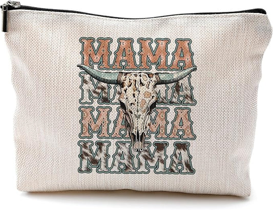 Western Mama Makeup Bag,Mama Gifts Makeup Bag,Mama Cosmetic Bags With Zipper,Western Stuff for Women,Mama Birthday Gifts