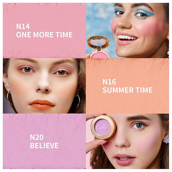 Oulac Purple Blush Cream Makeup | Highly Pigmented | Natural Matte Glow | Shape & Highlight Face | Cruelty-Free with Rose Oil | N20 Believe 4.8g