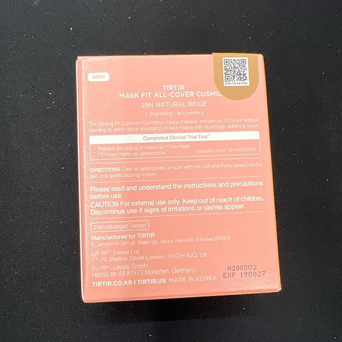 [*Mini Size*] TIRTIR All Cover Pink Cushion | Korean Cushion Foundation, (#29N Natural Beige, 0.15 Fl Oz)