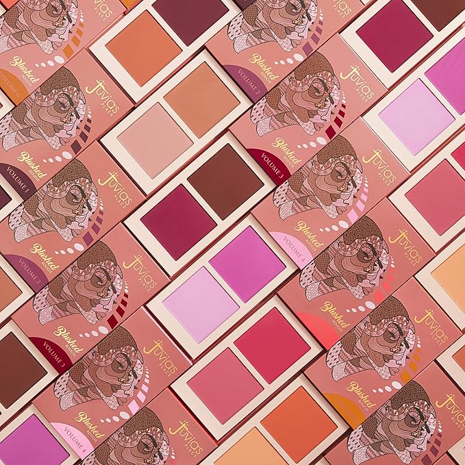 Juvia's Place Blushed Duo Blush Volume6 - Radiant Shimmer Makeup Two Tone Pigmented Buildable Pressed Mineral Powder - Rosy Natural Cheeks Face Glow Highlight Matte Fresh Finish for All Skin Color