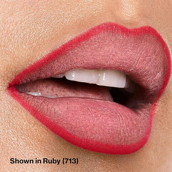 REVLON Lip Liner, Colorstay Face Makeup with Built-in-Sharpener, Longwear Rich Lip Colors, Smooth Application, 713 Ruby (Pack of 2)